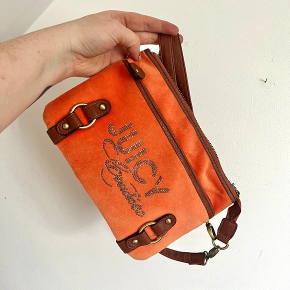 Adorable Vintage Juicy Couture Large Clutch Style Velour Bag - Picture 1 of 7